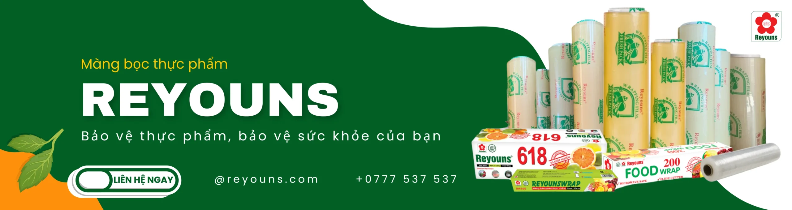 Reyouns là thương hiệu thuộc Công ty TNHH HUNUFA, chuyên sản xuất, gia công và cung cấp các loại màng bọc thực phẩm và màng nhôm thực phẩm chất lượng cao.