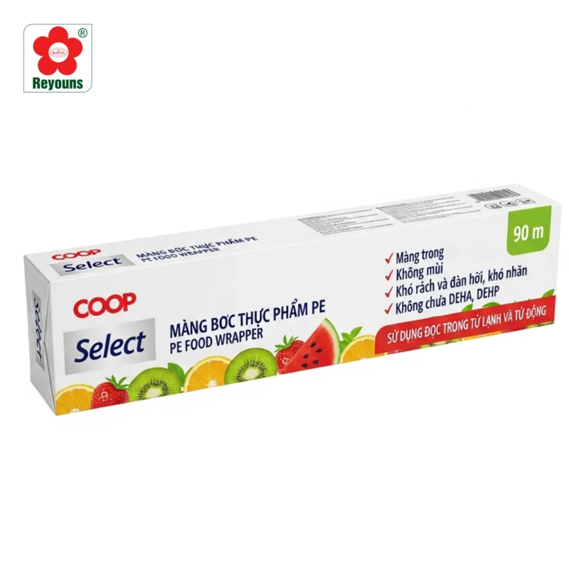 Màng bọc thực phẩm Coopmart co giãn tốt, an toàn, chất lượng cao