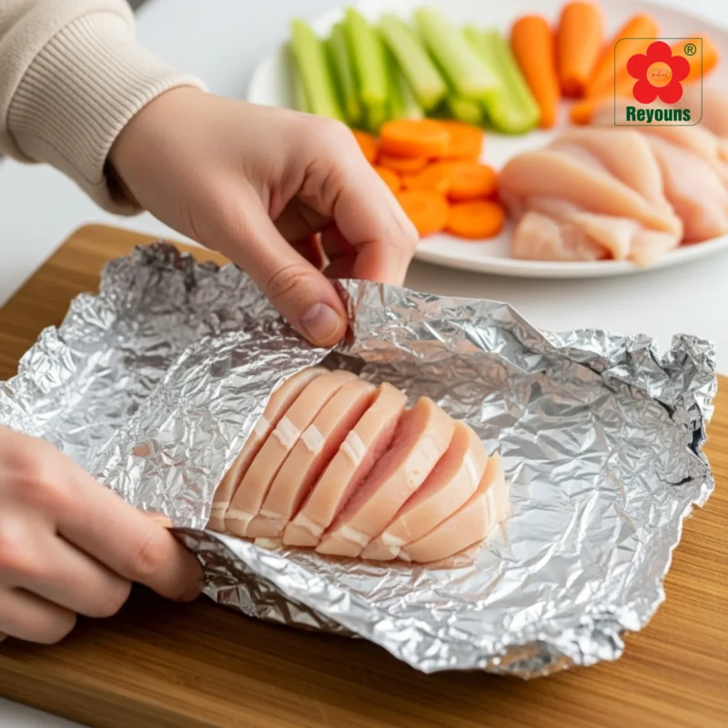 Màng nhôm bọc thực phẩm dùng mặt nào là đúng?