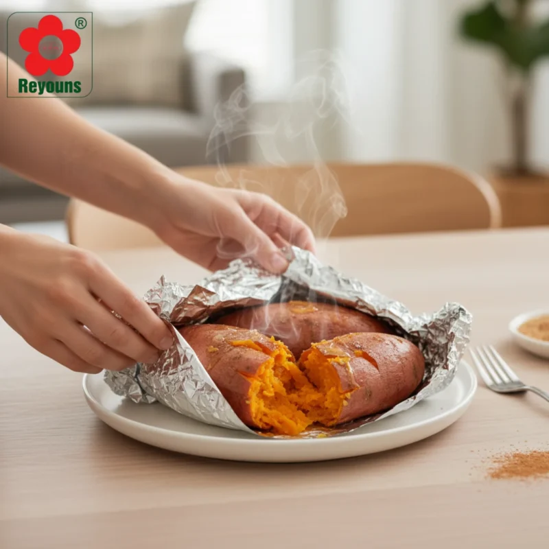 Cách làm khoai lang bọc giấy bạc nướng thơm ngon, dễ làm tại nhà