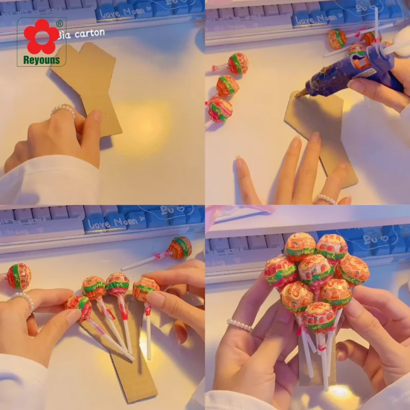 Cách làm bó hoa bằng kẹo mút Chupa Chups đẹp, đơn giản