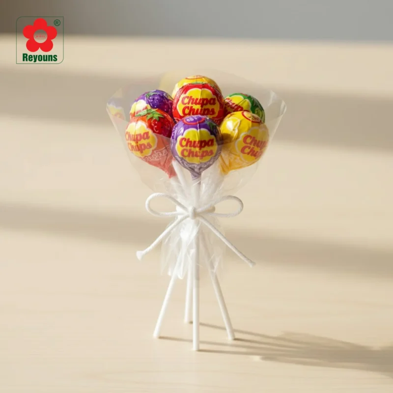 Cách làm bó hoa bằng kẹo mút Chupa Chups đẹp, đơn giản