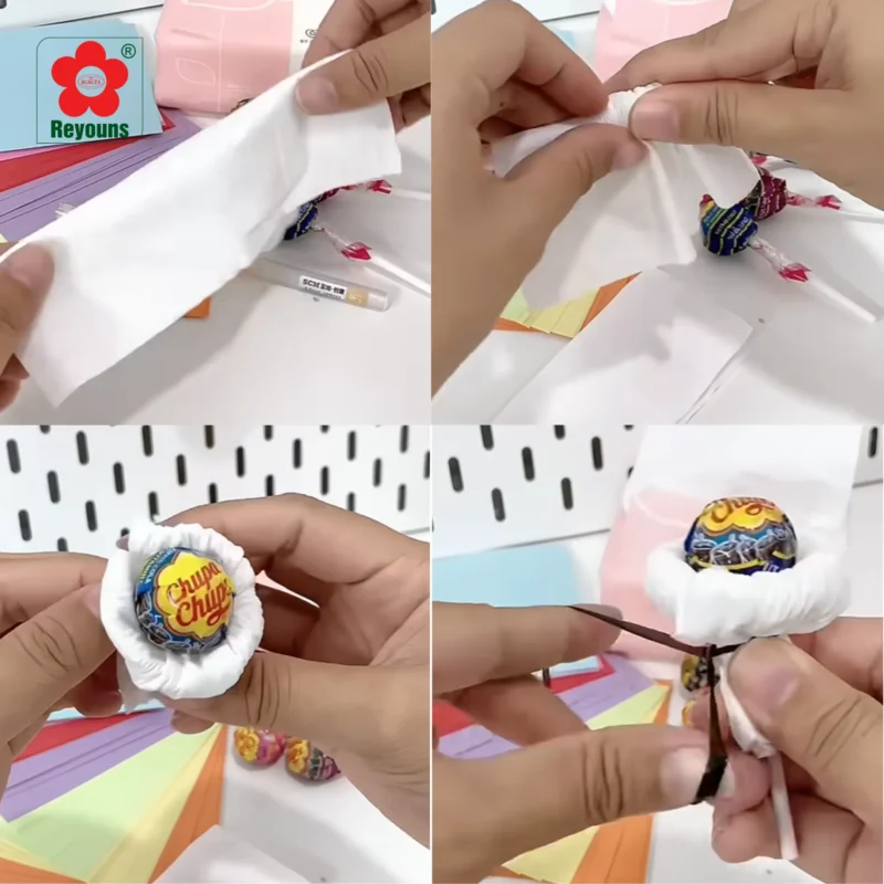 Cách làm bó hoa bằng kẹo mút Chupa Chups đẹp, đơn giản