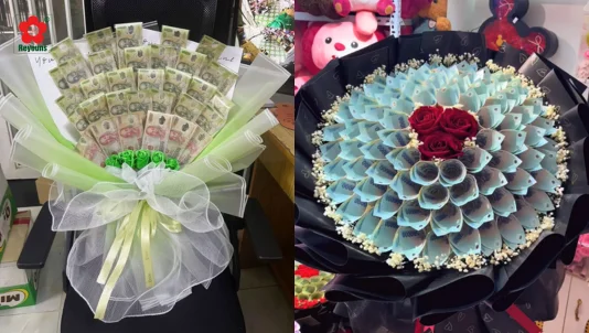 Cách làm bó hoa bằng tiền 500k đẹp mắt và độc đáo