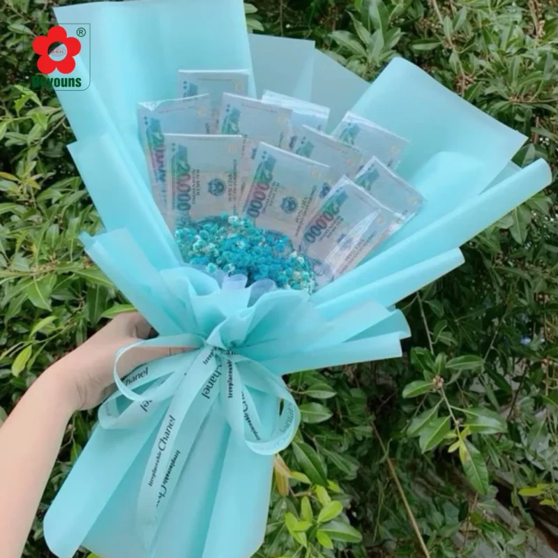 Cách làm bó hoa bằng tiền 500k đẹp mắt và độc đáo