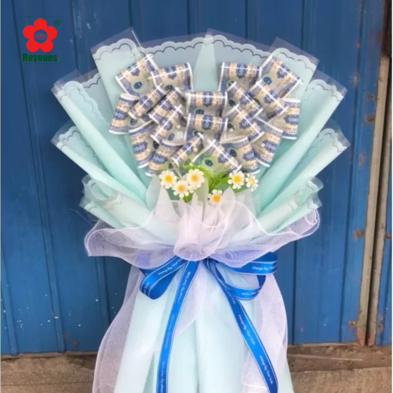 Cách làm bó hoa bằng tiền 500k đẹp mắt và độc đáo