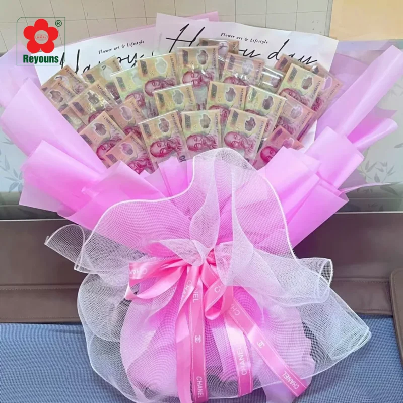 Cách làm bó hoa bằng tiền 500k đẹp mắt và độc đáo