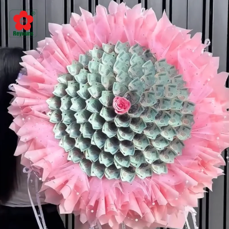 Cách làm bó hoa bằng tiền 500k đẹp mắt và độc đáo