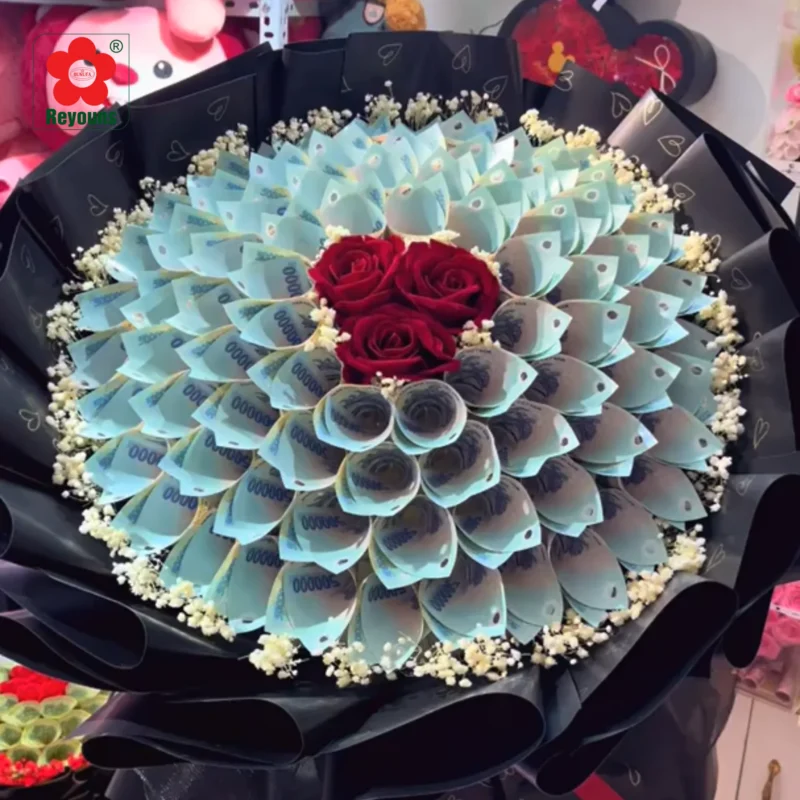 Cách làm bó hoa bằng tiền 500k đẹp mắt và độc đáo