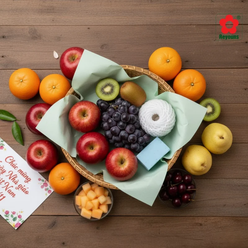 Cách làm giỏ hoa quả 20 tháng 11 đẹp, đơn giản, ý nghĩa tặng thầy cô