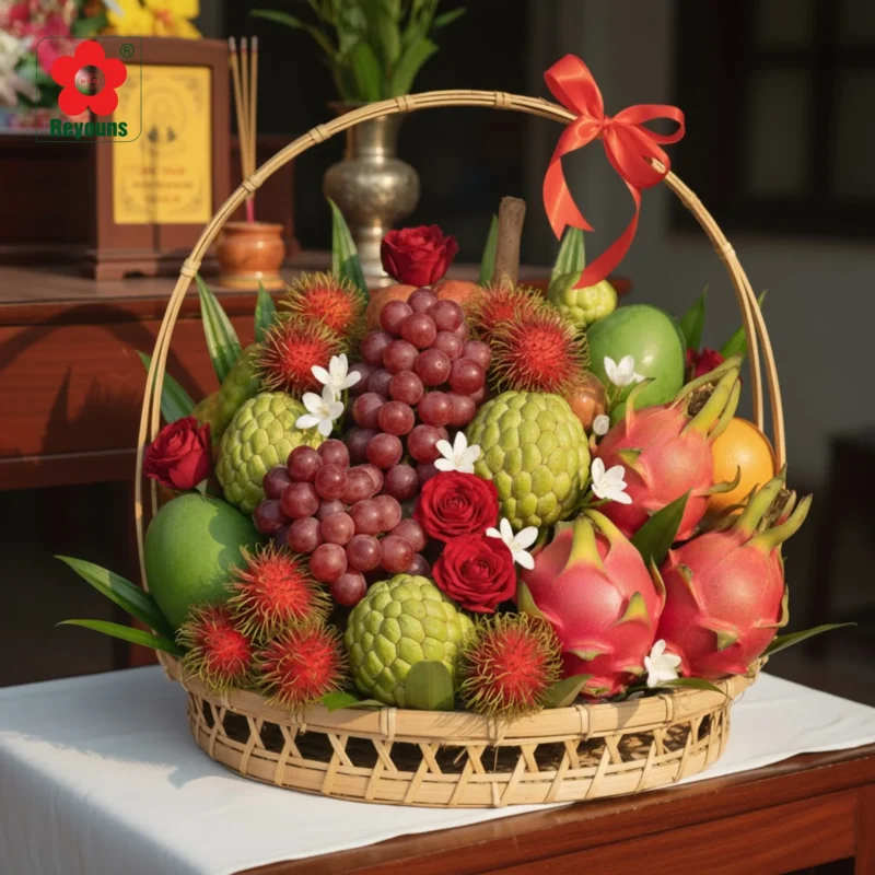 Cách làm giỏ trái cây đám giỗ đẹp, đơn giản mà vẫn trang trọng