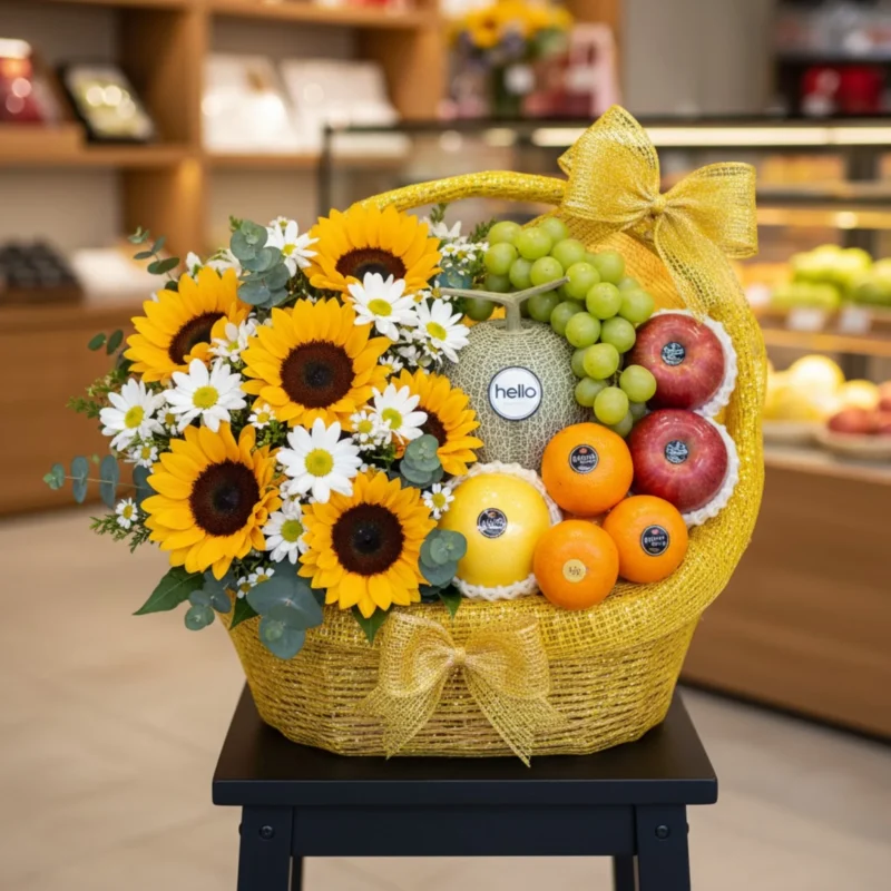 Cách làm giỏ trái cây kèm hoa đẹp, đơn giản, dễ làm tại nhà