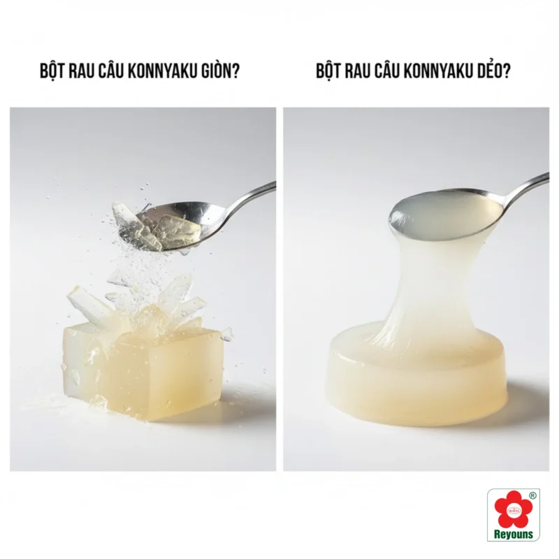 Bột rau câu Konnyaku giòn hay dẻo? Cách nấu bột rau câu Konyaku