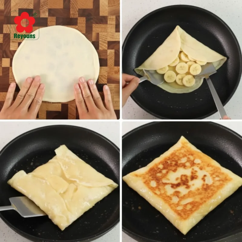 Cách làm bánh crepe chuối Thái Lan đơn giản, giòn rụm