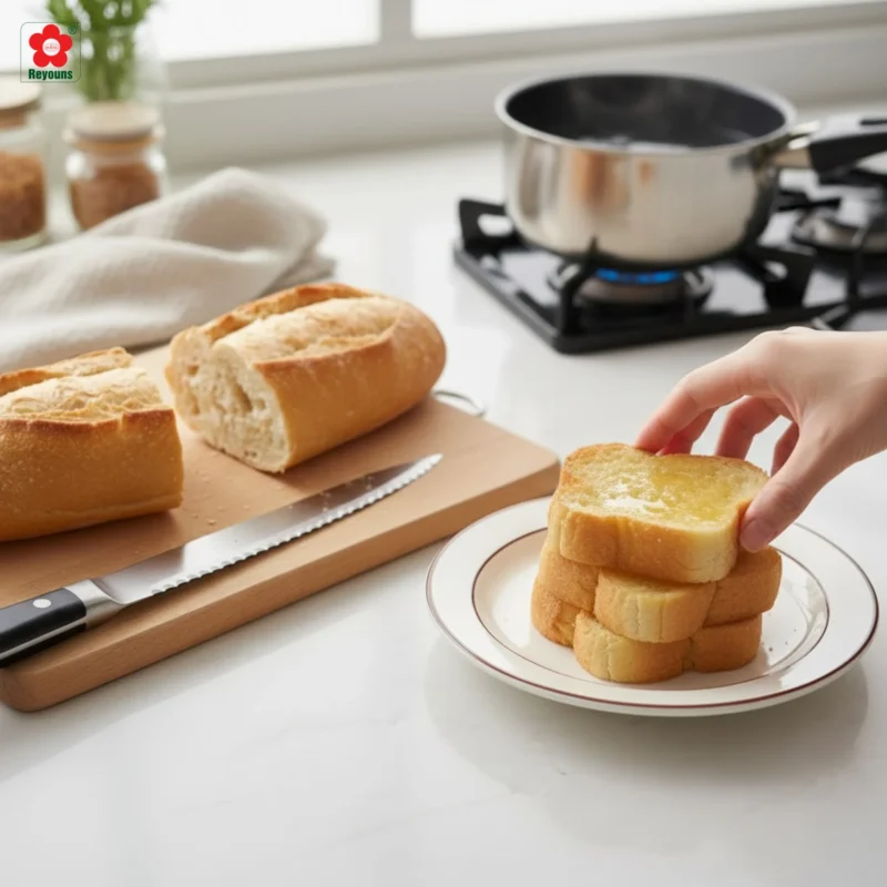 Cách làm bánh mì nướng mật ong bằng chảo đơn giản, vàng giòn tại nhà