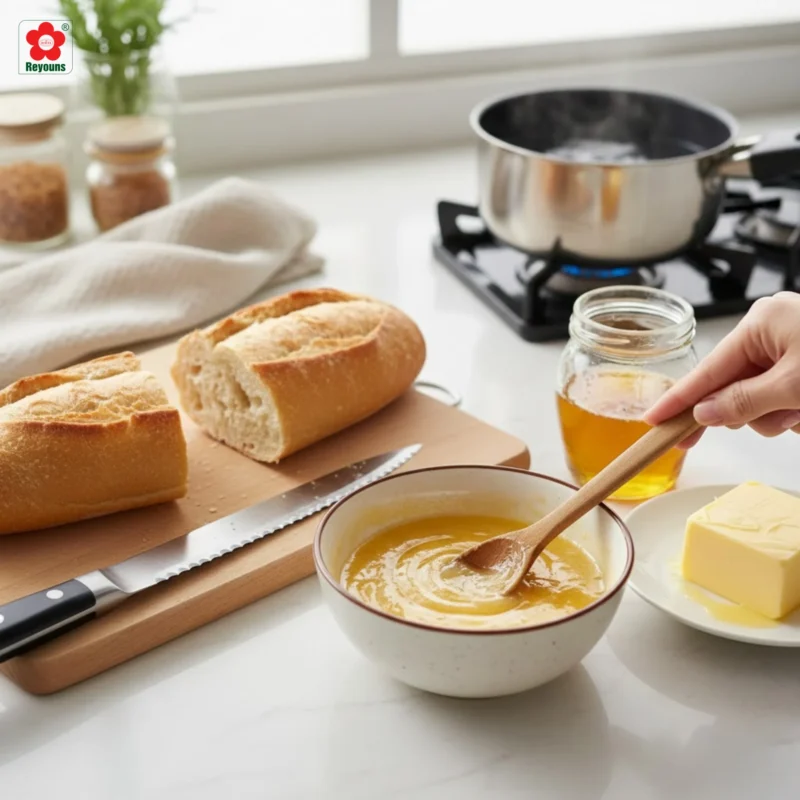 Cách làm bánh mì nướng mật ong bằng chảo đơn giản, vàng giòn tại nhà