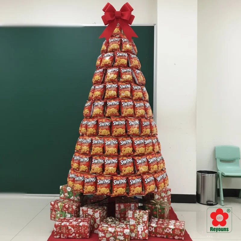 Cách làm cây thông bằng bim bim đẹp, đơn giản cho mùa Noel