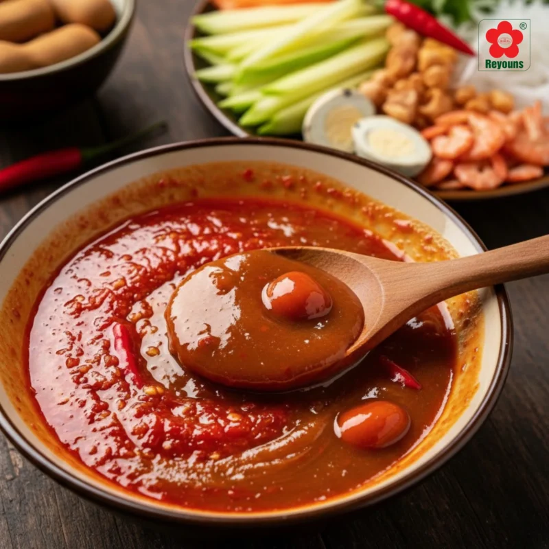 Cách làm nước sốt bánh tráng trộn bằng tương ớt ngon cay siêu ngon