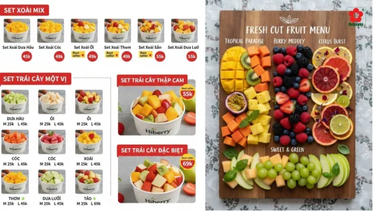 10+ Mẫu menu trái cây gọt sẵn đẹp, dễ bán, lợi nhuận cao