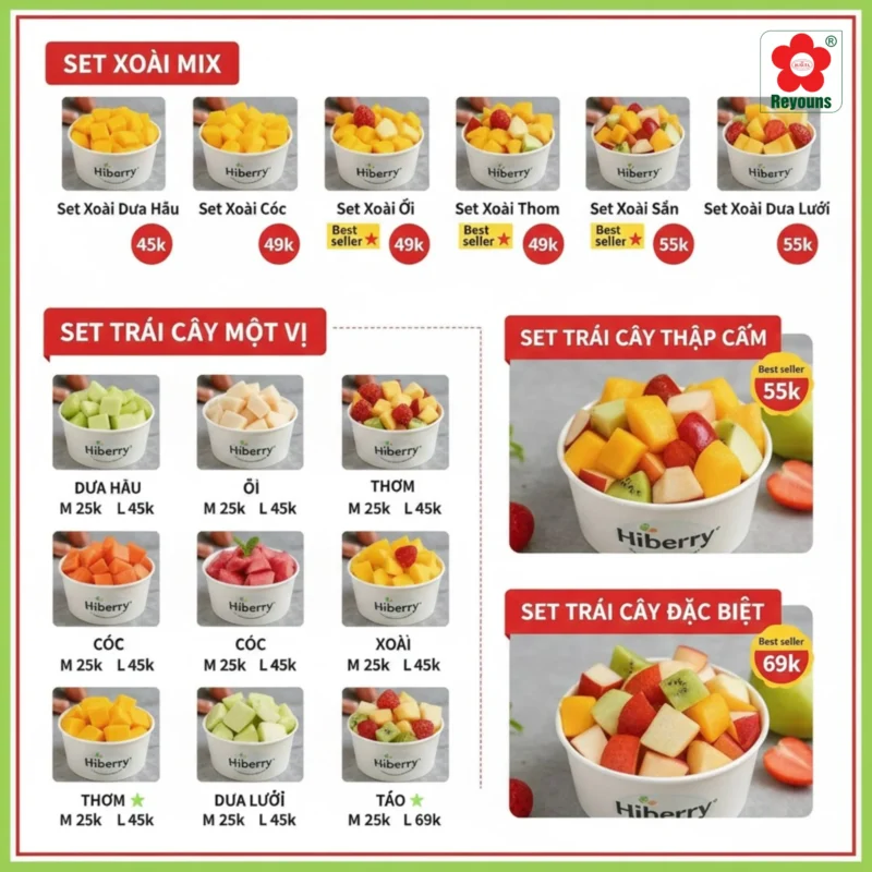 10+ Mẫu menu trái cây gọt sẵn đẹp, dễ bán, lợi nhuận cao