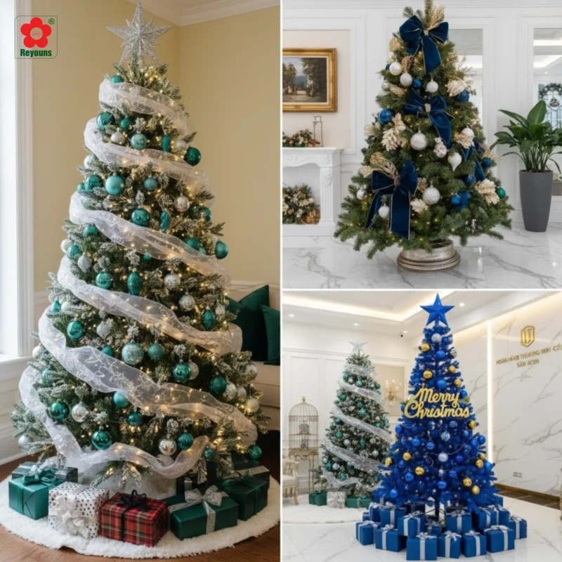 15+ Cách trang trí cây thông Noel màu xanh đẹp, sang trọng nhất