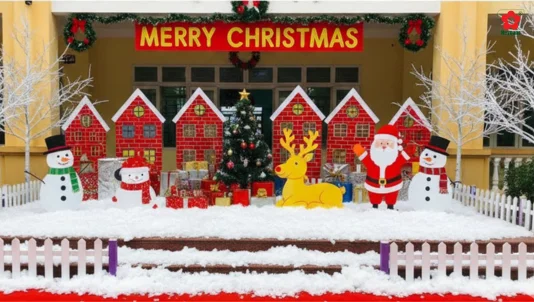 15+ Cách trang trí Noel cho lớp học mầm non đẹp, đơn giản, bé cực thích