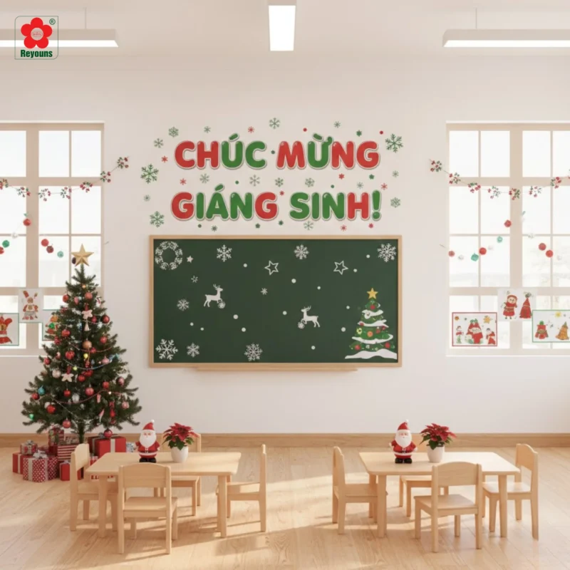 15+ Cách trang trí Noel cho lớp học mầm non đẹp, đơn giản, bé cực thích