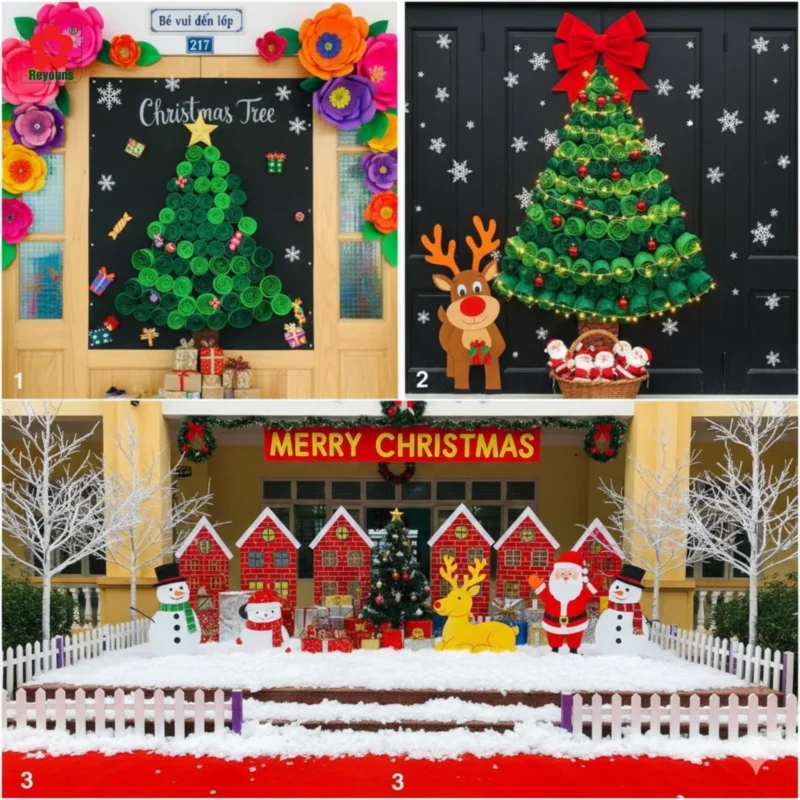 15+ Cách trang trí Noel cho lớp học mầm non đẹp, đơn giản, bé cực thích