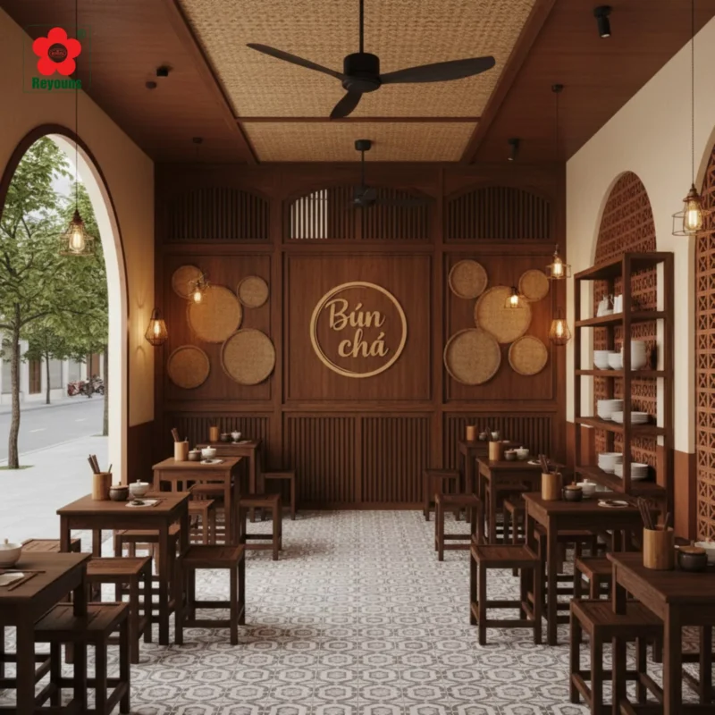 10+ Ý tưởng thiết kế quán bún chả đẹp, hút khách ngay từ cái đầu tiên