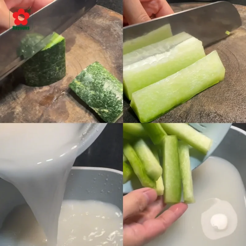 Làm mứt bí đao bằng nước vo gạo đơn giản tại nhà, trắng giòn tự nhiên