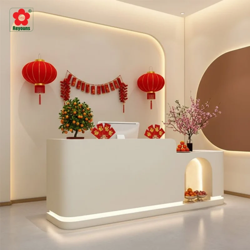 
10+ Ý tưởng trang trí tết quầy lễ tân chuẩn phong thủy, thu hút tài lộc
