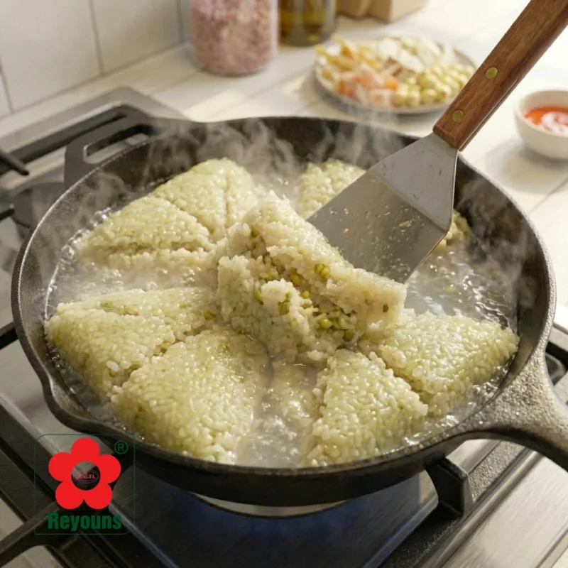 Cách chiên rán bánh chưng bằng nước siêu giòn, không dầu mỡ