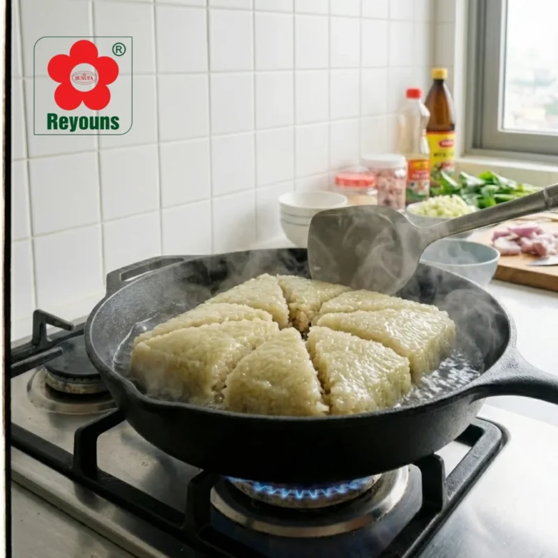 Cách chiên rán bánh chưng bằng nước siêu giòn, không dầu mỡ