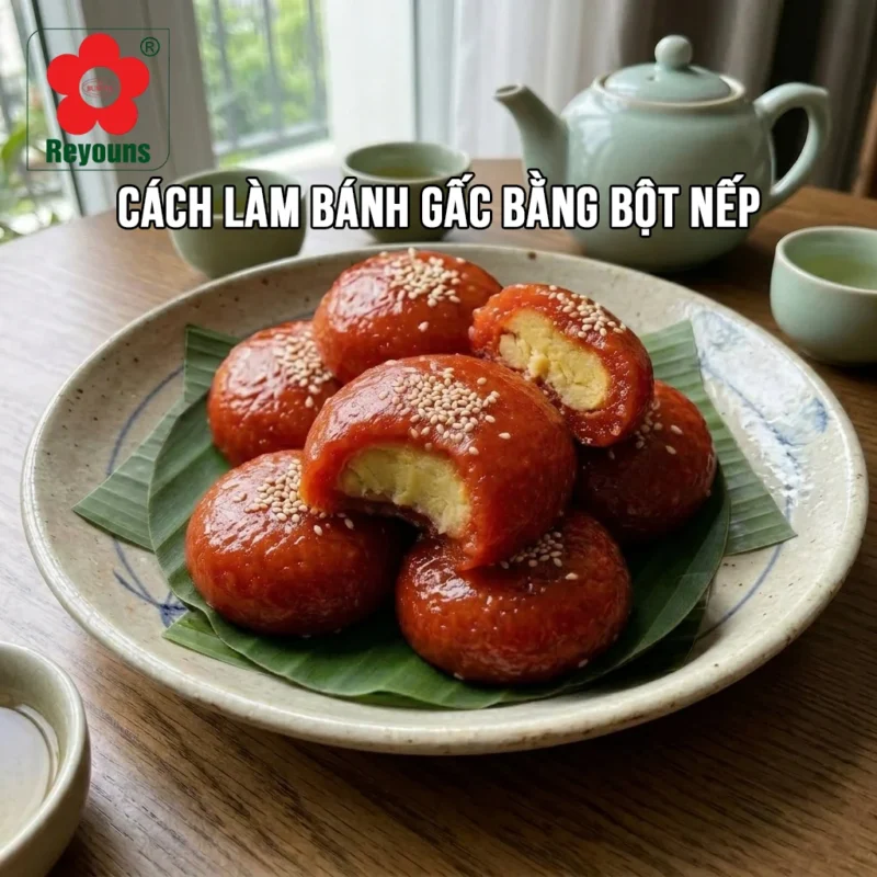 cách làm bánh gấc bằng bột nếp