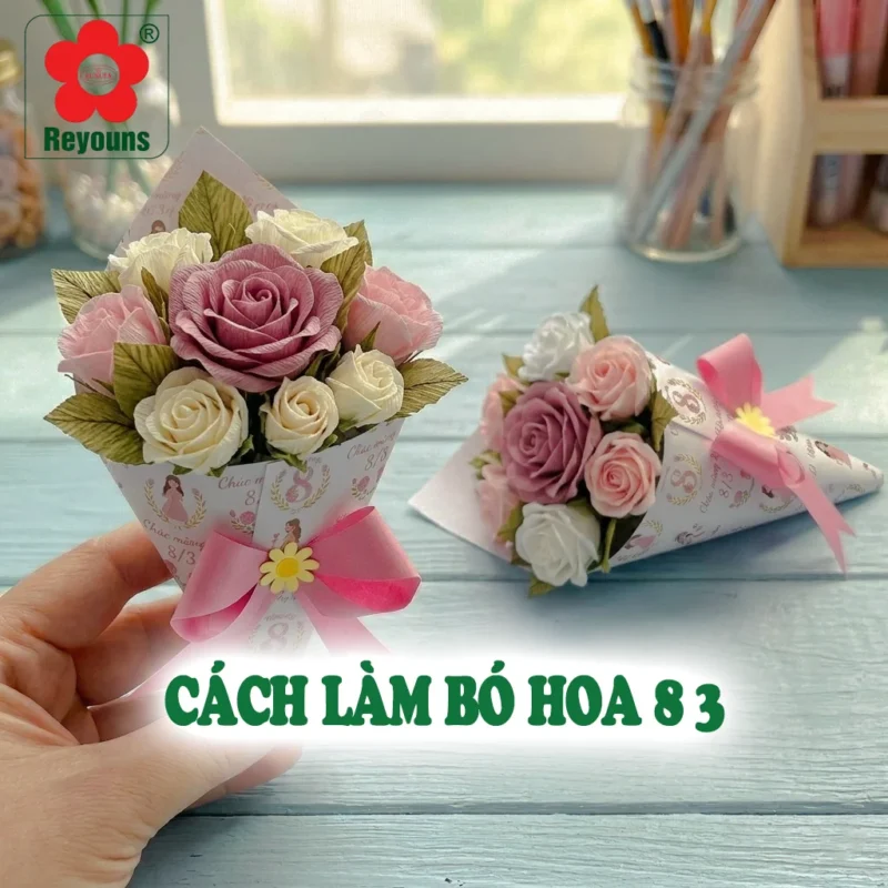 Cách làm bó hoa 8 3