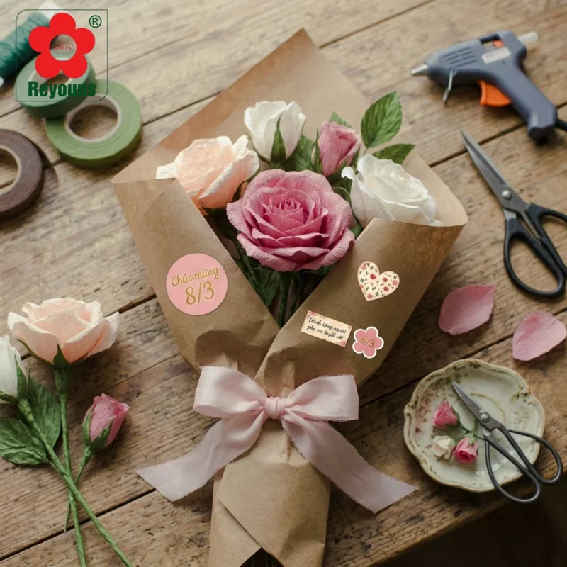 Cách làm bó hoa 8 3