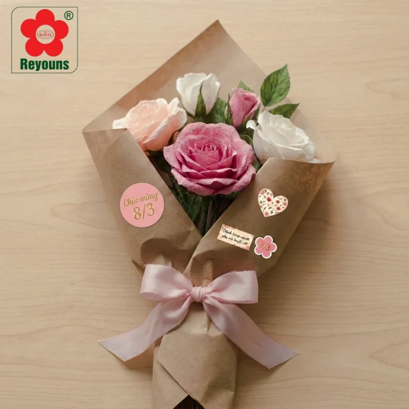 Cách làm bó hoa 8 3