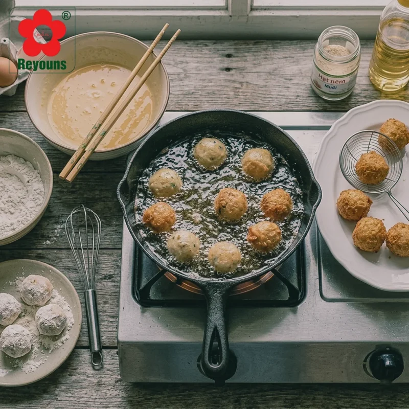 cách làm cá viên chiên bằng bột mì