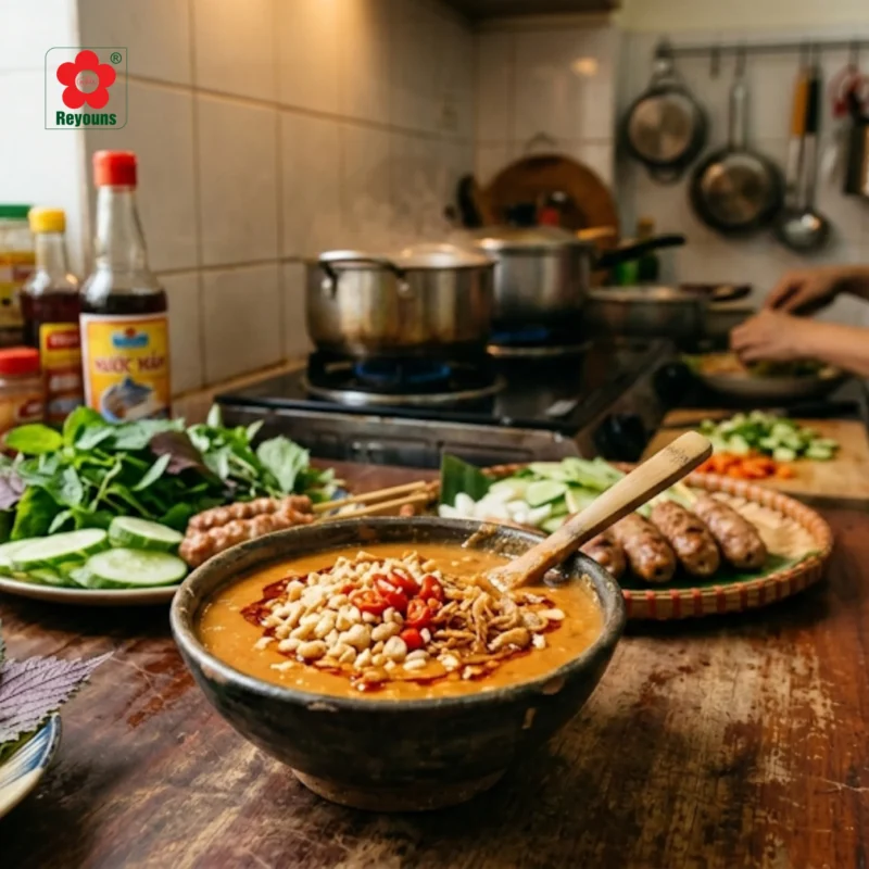 Cách làm nước tương đậu phộng ăn bún thịt nướng, nem nướng cực ngon tại nhà